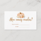 Herfst gouden folie pompoen hoeveel snoepjes informatiekaartje (Voorkant)