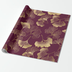 Herfst Gouden Ginkgo Blad Patroon Cadeaupapier