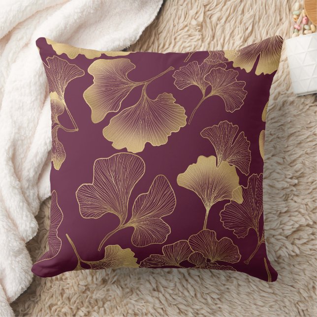 Herfst Gouden Ginkgo Blad Patroon Kussen (Deken)