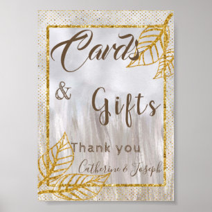 Herfst Gouden Kastanje Bladeren Bruiloft Poster