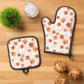 Herfst Gouden Maple Bladeren & Bessen Ovenwant & Pannenlap Set (Top down)