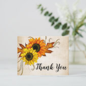 Herfst Gouden & Oranje Bruidsfeest Bedankt Briefkaart (Staand voorkant)