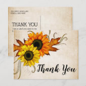 Herfst Gouden & Oranje Bruidsfeest Bedankt Briefkaart (Voorkant / Achterkant)