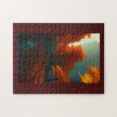 Herfst gouden rode bomen werpen schaduw over het m legpuzzel (Horizontaal)