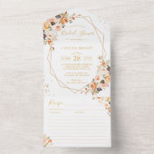 Herfst goudflens Geometrisch Vrijgezellenfeest Rec All In One Uitnodiging (Binnen)