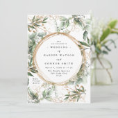 Herfst goudflessen Eucalyptus Elegant Circles Kaart (Staand voorkant)