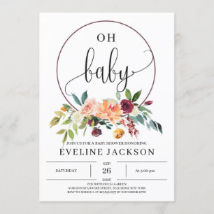 Herfst goudsbloem rode krans baby shower uit te no kaart