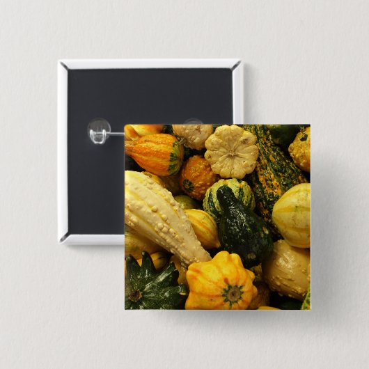 Herfst Gourds Vierkante Button 5,1 Cm (Voorkant /achterkant)