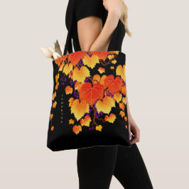 Herfst Grafiek Vine Autumn Oranje Gold Leaves Tas