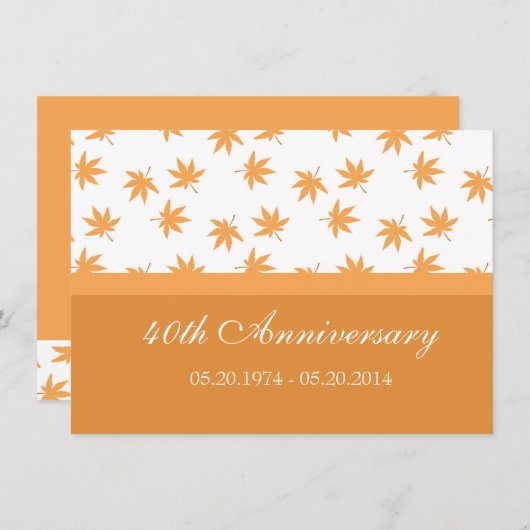 Herfst grafisch gele bladeren huwelijksjubileum kaart (Voorkant / Achterkant)