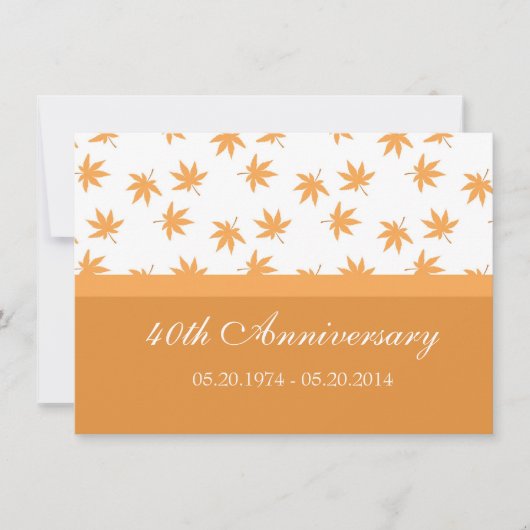 Herfst grafische gele bladeren huwelijksjubileum kaart (Voorkant)