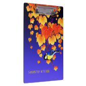 Herfst Grape Vine Great Tit Bird Leaves Blue Klembord (Rechts)