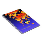 Herfst Grape Vine Great Tit Bird Leaves Blue Notitieboek (Rechterzijde)