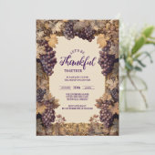 Herfst Grapevine Thanksgiving Viering Kaart (Staand voorkant)