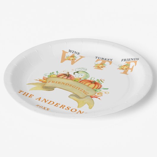 Herfst Grappig WTF Pompoenen Thanksgiving Feest Papieren Bordje (Gekanteld)