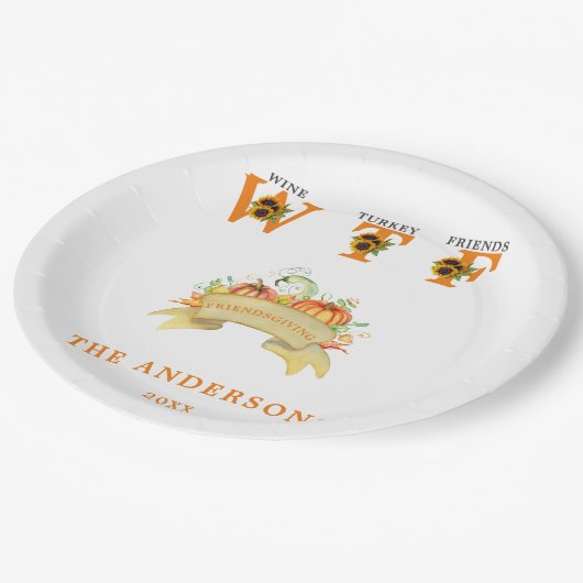 Herfst Grappig WTF Zonnebloemen Thanksgiving Feest Papieren Bordje (Gekanteld)
