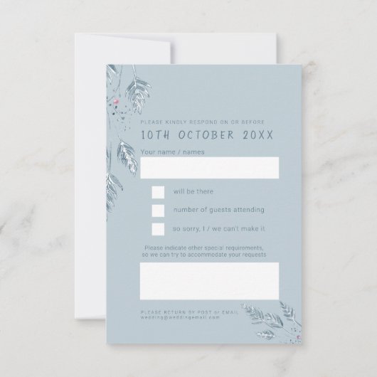 Herfst grasbessen blauw rood bruiloft antwoord RSV (Achterkant)