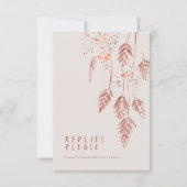 Herfst grasbessen bruiloft bruin antwoord RSVP (Voorkant)