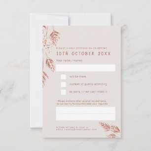 Herfst grasbessen bruiloft bruin antwoord RSVP