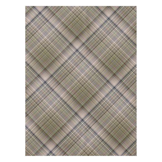 Herfst Grass Brown en Olive Green Plaid Tafelkleed (Voorkant)
