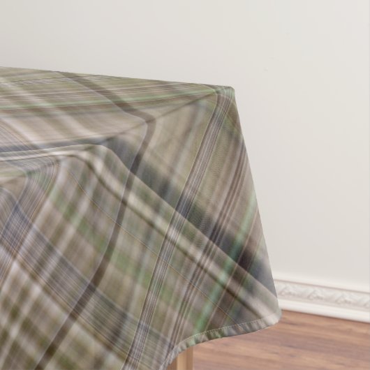 Herfst Grass Brown en Olive Green Plaid Tafelkleed (Voorbeeld)