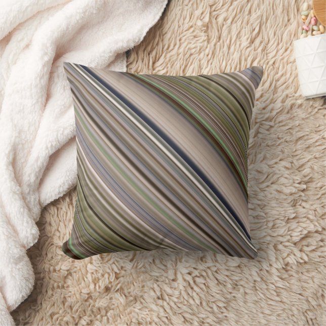 Herfst Grassen Bruin en Groene Streep en Plaid Kussen (Deken)