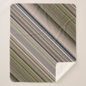 Herfst Grassen Bruin en Groene Streep Sherpa Deken (Voorkant)