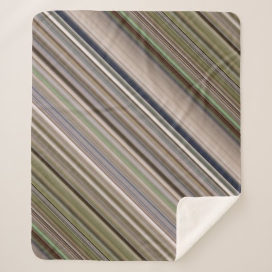 Herfst Grassen Bruin en Groene Streep Sherpa Deken (Voorkant)