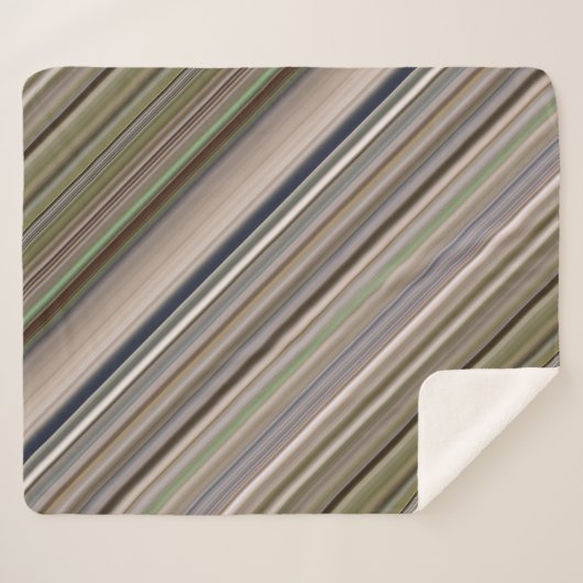 Herfst Grassen Bruin en Groene Streep Sherpa Deken (Voorkant (horizontaal))