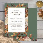 Herfst Green Wedding Rehearsal Dinner Kaart