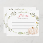 Herfst Greenery Floral Pumpkin Informatiekaartje (Voorkant / Achterkant)