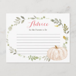 Herfst Greenery Floral Pumpkin Informatiekaartje
