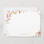 Herfst Greenery Geometric Personalized Stationery Notitiekaartje (Voorkant)