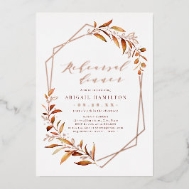 Herfst Greenery Geometric Rustic Folie Uitnodiging