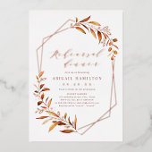 Herfst Greenery Geometric Rustic Folie Uitnodiging (Voorkant)