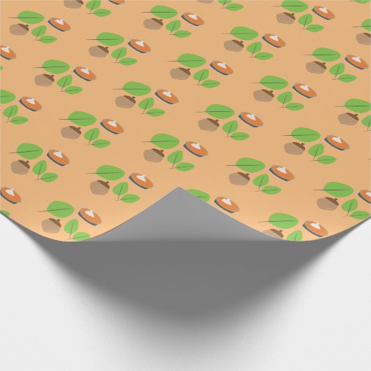 Herfst Greenery Leaf Autumn Pumpkin Pie Cadeaupapier (Hoek)