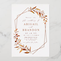 Herfst Greenery Roos Gold Geometric Rustic Wedding