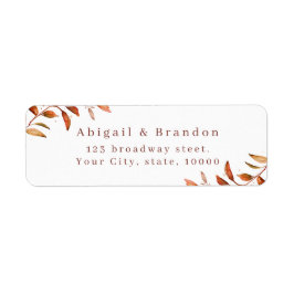 Herfst Greenery Rustic Wedding Return Label