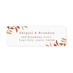 Herfst Greenery Rustic Wedding Return Label
