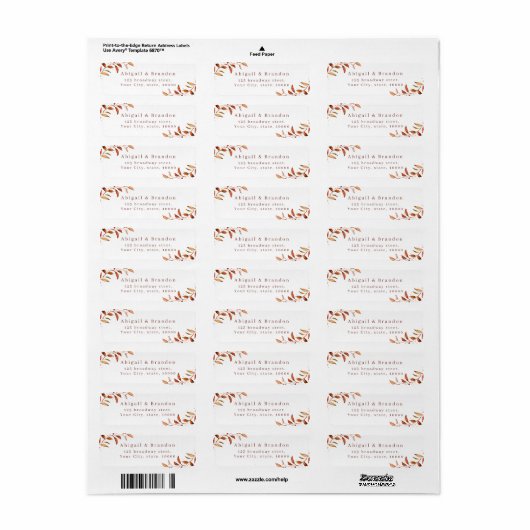 Herfst Greenery Rustic Wedding Return Label (Full Sheet)