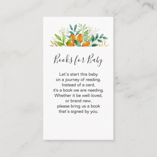 Herfst Greenery Waterverf Baby shower Book Request Informatiekaartje (Voorkant)