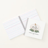 Herfst Greenery White Pumpkin Baby shower Guestboo Notitieboek (Binnen)