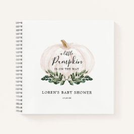 Herfst Greenery White Pumpkin Baby shower Guestboo Notitieboek