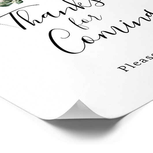 Herfst Greenery White Pumpkin-Bedankt voor aankome Poster (Hoek)