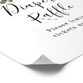 Herfst Greenery White Pumpkin Diaper Raffle Sign Poster (Hoek)