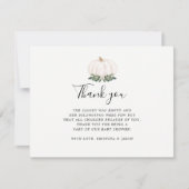 Herfst Greenery White Pumpkin Hartelijk dank voor  Bedankkaart (Voorkant)