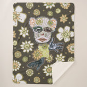 Herfst Greens Drollery Floral beroemd gemaakt door Sherpa Deken (Voorkant)