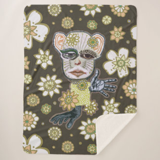 Herfst Greens Drollery Floral beroemd gemaakt door Sherpa Deken