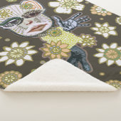 Herfst Greens Drollery Floral beroemd gemaakt door Sherpa Deken (3/4)