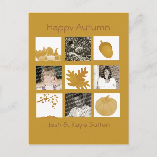 Herfst Greetings 4-fotokaart Briefkaart (Voorkant)